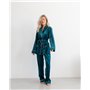 Піжама на запах велюр Eva Смарагдовий 3201 QC фото - Luxbikini