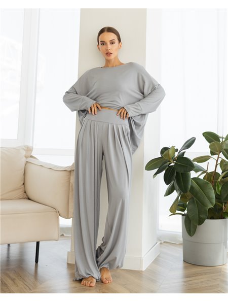 Домашній костюм "Kira" тканина трикотаж Сірий 4992 QC фото - Luxbikini