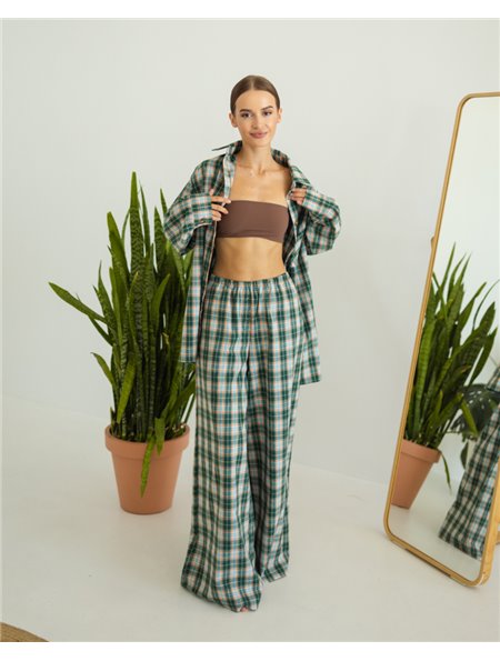 Жіноча піжама "Fiona" тканина байка Зелений 4951 QC фото - Luxbikini