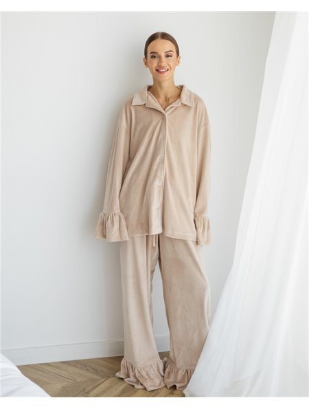 Домашній костюм "Capri" тканина велюр Бежевий 4935 QC фото - Luxbikini