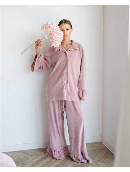 Домашній костюм "Capri" тканина велюр Пудра 4931 QC фото - Luxbikini