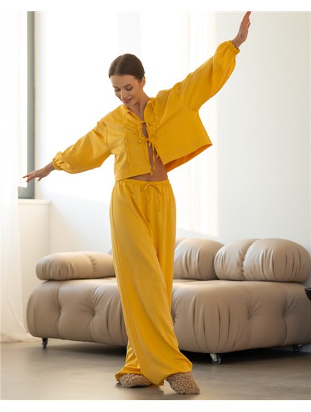 Домашній костюм "Frida" шовк віскоза Жовтий 4686 QC фото - Luxbikini