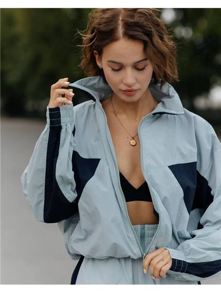 Спортивний костюм-двійка "Балі" жіночий (кофта+штани) плащівка жатка Блакитний 4461 QC фото - Luxbikini