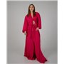 Піжамний костюм-трійка Diana шовк віскоза (бра+халат+штани) Малиновий 4181 QC фото - Luxbikini