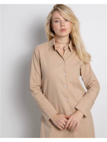 Домашній костюм із льону Gabriel Бежевий 3744 QC фото - Luxbikini