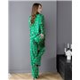 Піжама шовк Армані Італія преміум-класу Flowers Зелений 3711 QC фото - Luxbikini