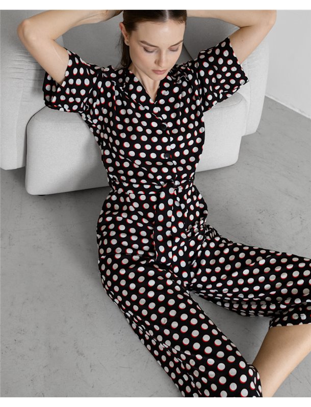 Комбінезон Ellen горох Чорний 2793 QC фото - Luxbikini