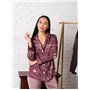 Домашній костюм з шовку Carmen на ґудзиках Сливовий 2229 QC фото - Luxbikini