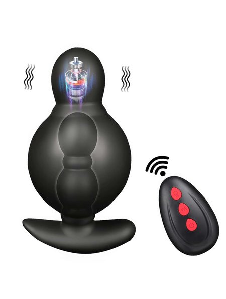 Анальний розширювач з вібрацією та автонадуванням Adorime 10 режимів з дистанційним керуванням 3,7-8,5 см Чорний X00001244 Ch...