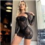 Міні-сукня спокуслива прозора з мережева та довгими нарукавниками S/M/L Чорний X00001251-1 China фото - Luxbikini