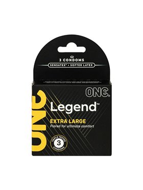 Презервативи ONE Legend Extra Large 3 шт, картонна коробка (м'яте паковання!!!) SX0781-R ONE (США) фото - Luxbikini