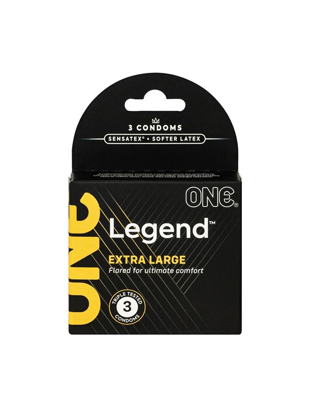 Презервативи ONE Legend Extra Large 3 шт, картонна коробка (м'яте паковання!!!) SX0781-R ONE (США) фото - Luxbikini
