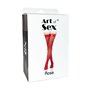 Панчохи в дрібну сітку з лакованою коронкою Art of Sex - Rose, колір червоний, М SX3452 Art of Sex (Україна) фото - Luxbikini