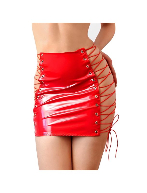 Лакована спідниця на шнурівці Art of Sex - Molly, колір червоний, L-2XL SX3455 Art of Sex (Україна) фото - Luxbikini