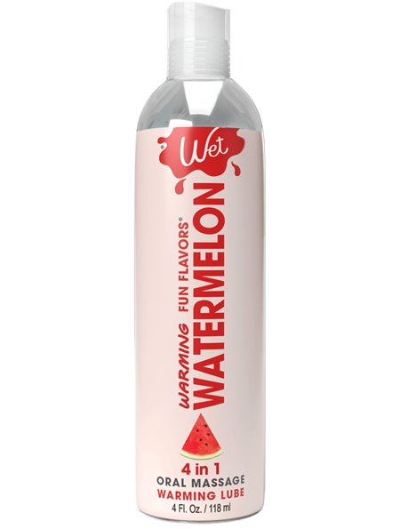 Розпродаж!!! Зігрівальний лубрикант Wet Warming Watermelon 4in1, 118 мл (термін 16.11.2026) SO9909-R Wet (США) фото - Luxbikini