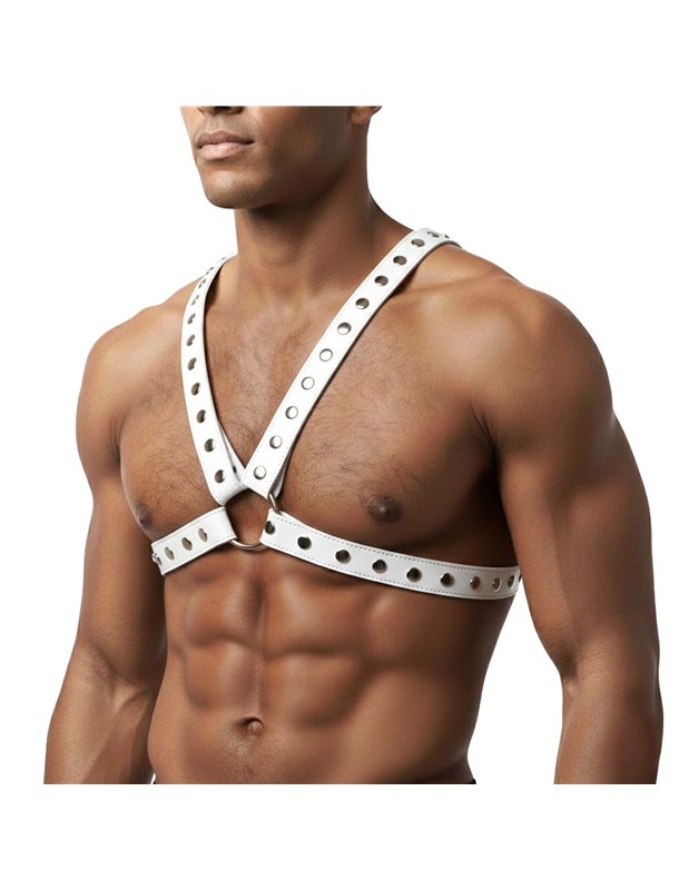 Чоловіча портупея Art of Sex - Spartacus, екошкіра, колір білий, розмір L-2XL SX3537 Art of Sex (Україна) фото - Luxbikini