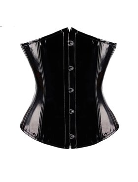 Стильний короткий лакований корсет - чорний КОРС-ЖИВ-ЛАК-ЧОР  фото - Luxbikini