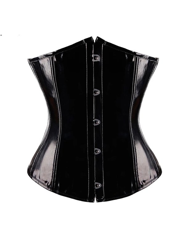 Стильний короткий лакований корсет - чорний КОРС-ЖИВ-ЛАК-ЧОР  фото - Luxbikini