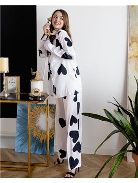 Піжама шовк Армані Falling in love Чорний