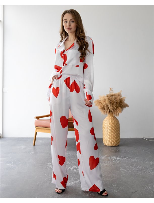 Піжама шовк Армані Falling in love Червоний