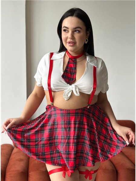 Еротичний костюм школярки з підтяжками DO3934  Ghazel фото - Luxbikini