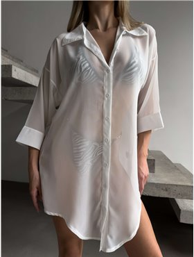 Напівпрозора рубашка на гудзиках 1517/П2 Domino фото - Luxbikini