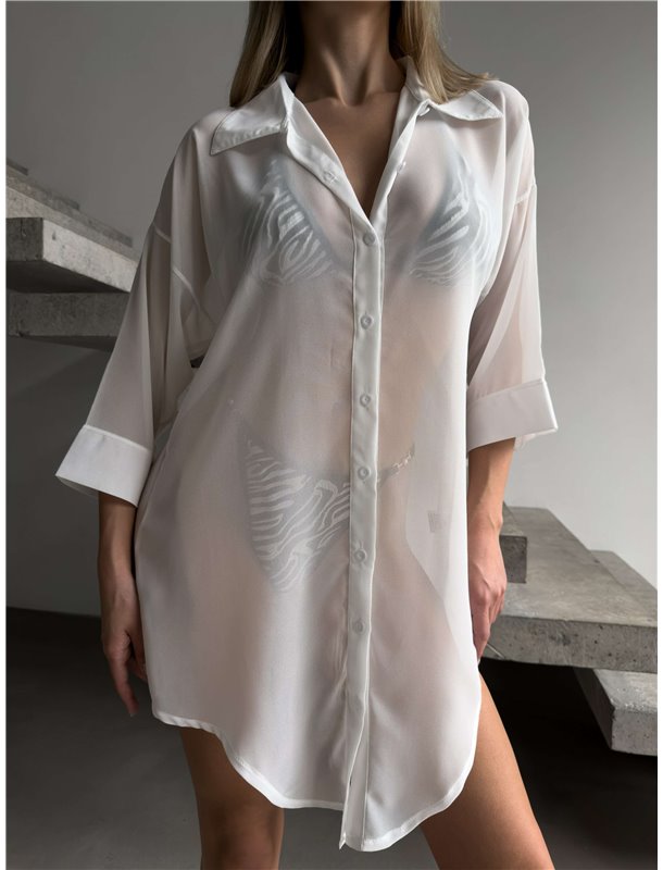 Напівпрозора рубашка на гудзиках 1517/П2 Domino фото - Luxbikini