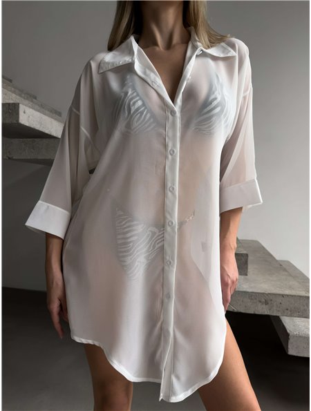 Напівпрозора рубашка на гудзиках 1517/П2 Domino фото - Luxbikini