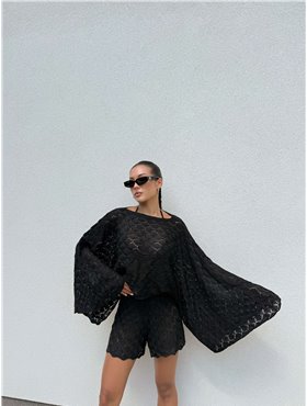 Літній костюм з м'якої в'язки, чорний 1545 Domino фото - Luxbikini