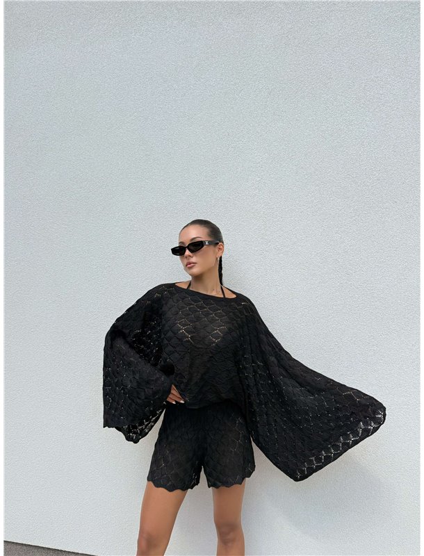 Літній костюм з м'якої в'язки, чорний 1545 Domino фото - Luxbikini