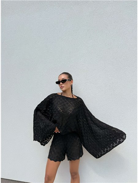 Літній костюм з м'якої в'язки, чорний 1545 Domino фото - Luxbikini