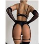 Еротичний комплект з сіточкою, гартери, пояс у комплекті 222/39-S Domino фото - Luxbikini