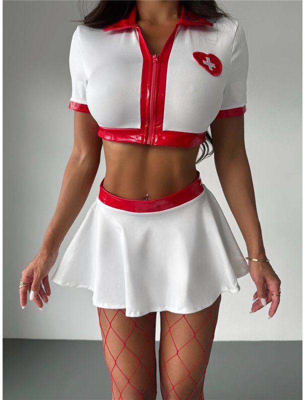 Еротичний комплект медсестри зі спідницею 071/117-S Domino фото - Luxbikini