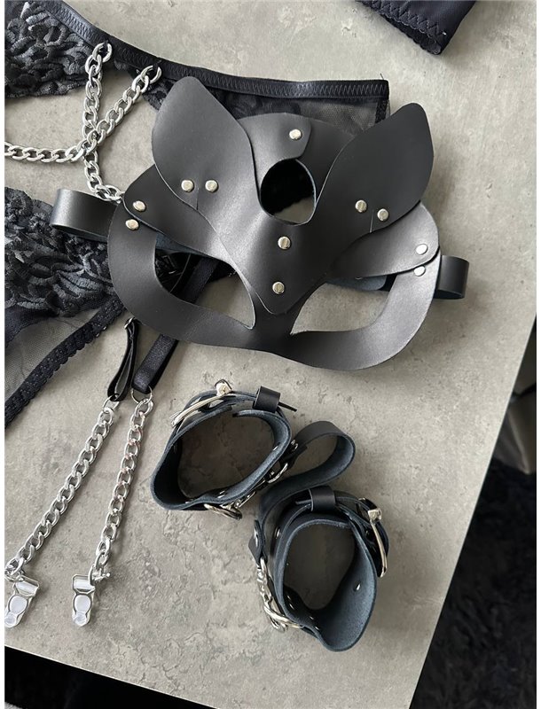 Шкіряна маска для рольйових ігор M7 Domino фото - Luxbikini