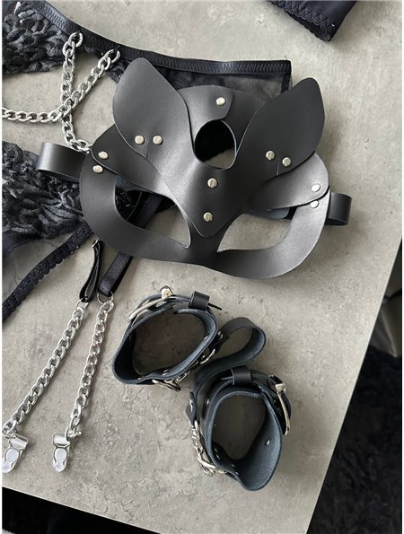 Шкіряна маска для рольйових ігор M7 Domino фото - Luxbikini