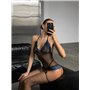 Еротичний жіночий комбінезон у сітку М43 Domino фото - Luxbikini