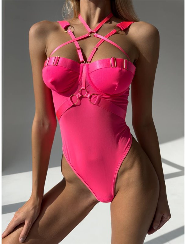 Рожеве боді зі шлейками 700/89-S Domino фото - Luxbikini