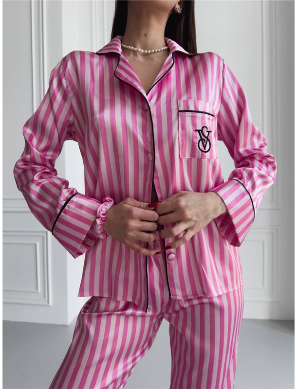 Сатинова піжама в бліду смужку 1163-S Domino фото - Luxbikini