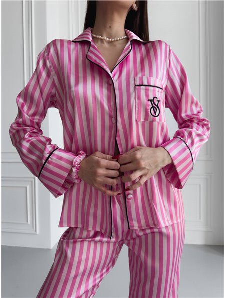 Сатинова піжама в бліду смужку 1163-S Domino фото - Luxbikini