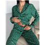 Комплект для сну сорочка з рукавом та штанці, зелений леопард ПАЧКА 1289-S Domino фото - Luxbikini