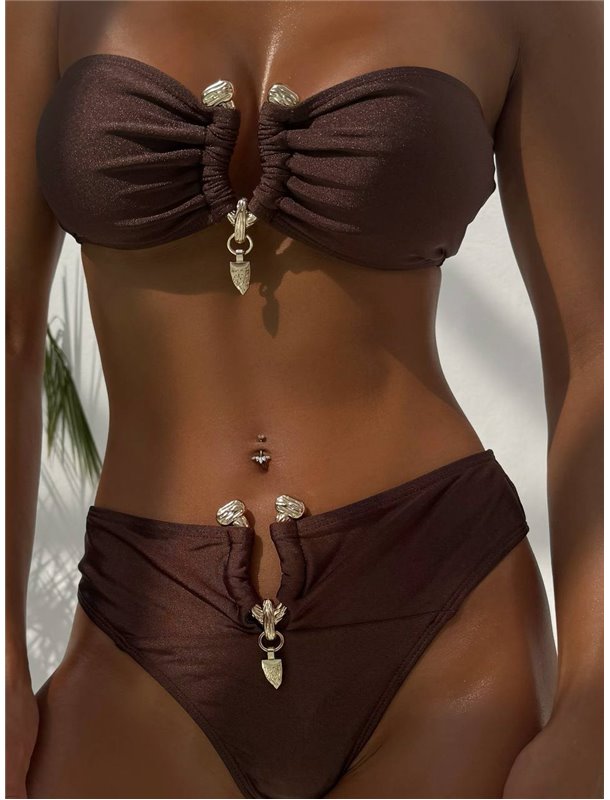 Ефектний купальник із золотистою фурнітурою 1511/48_S Domino фото - Luxbikini