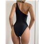 Суцільний купальник на одне плече з сітчастими вставками 1128/112-S Domino фото - Luxbikini