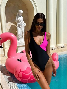 Суцільний купальник з вирізом та подвійною тканиною 2741/68-S Domino фото - Luxbikini