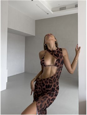 Купальник жіночий трійка з подовженою сукнею 2857/109_S Domino фото - Luxbikini