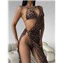 Купальник трійка жіночий з сукнею на одне плече, леопардовий  2884/28_S Domino фото - Luxbikini