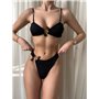 Жіночий купальник у рубчик з фурнітурою, чорний  2948/80-S Domino фото - Luxbikini