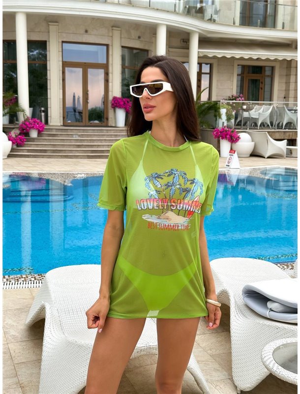 Жіночий купальник трійка з трикутною чашкою та футболкою 2726/75-S Domino фото - Luxbikini