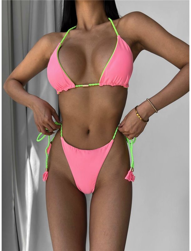 Базовий яскравий купальник з трикутною чашкою 2763/43-S Domino фото - Luxbikini