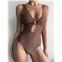 Купальник суцільний з глибоким декольте та модним кільцем по центру 2953/73-S Domino фото - Luxbikini