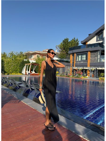 Сукня міді з глибоким V-вирізом і розрізом знизу 2968/Т6-onesize Domino фото - Luxbikini